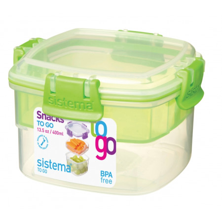 Box na potraviny Sistema Snacks TO GO 400ml zelená
