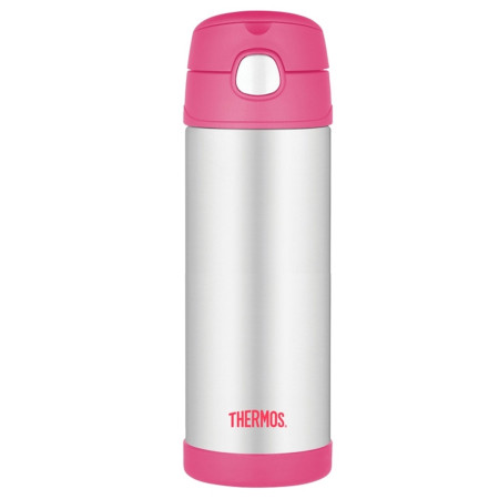 Dětská termoska s brčkem Thermos Funtainer 470 ml růžová Růžová