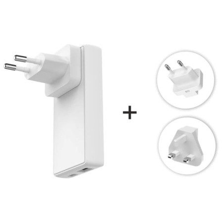 Адаптер Swissten World Travel Charger 45W GaN USB-C + USB-A
