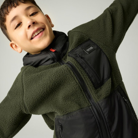 Дитяча толстовка Regatta Munro Hybrid Jacket DarkKhak/Blk