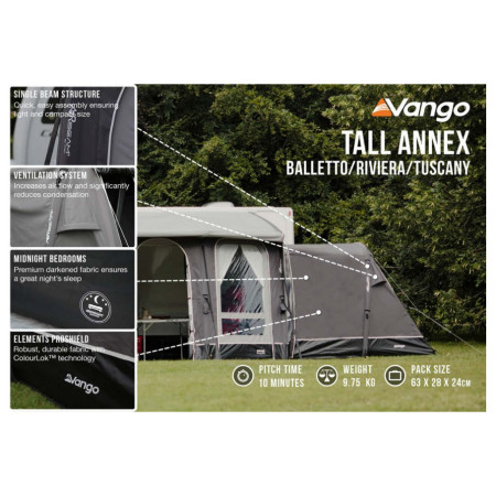 Приставна секція до тамбура Vango Tall Annex Elements ProShield - Balletto & Tuscany