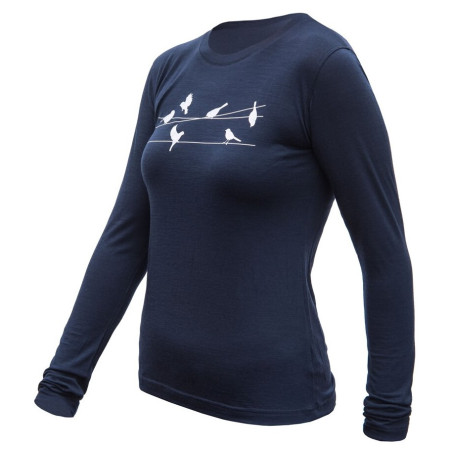 Жіноча функціональна футболка з д. рукавом Sensor Merino Active Songbirds