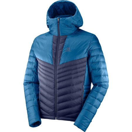 Чоловіча пухова куртка Salomon Haloes Down Hoodie M синій Poseidon/NightSky