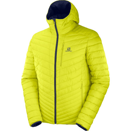 Чоловіча куртка Salomon Drifter Loft Hoodie зелений/синій NightSky/Citronelle