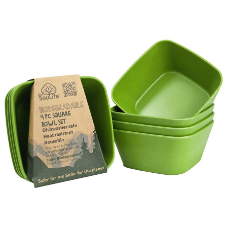 Миска EcoSouLife 4pc. Square Bowl Set зелений