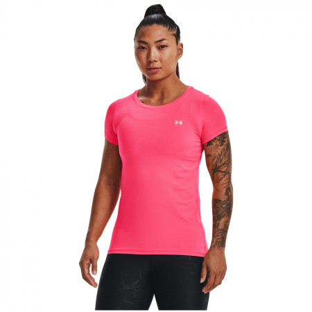 Жіноча функціональна футболка Under Armour HG Armour SS рожевий/сірий Pink Shock / / Metallic Silver