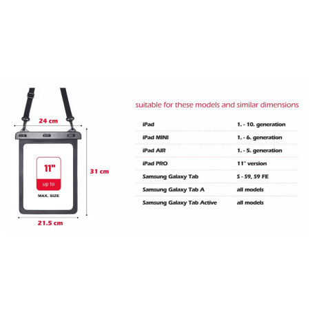 Водонепроникний чохол для планшета Swissten WATERPROOF CASE FOR TABLET 11"