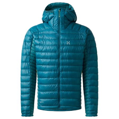 Чоловіча куртка Haglöfs L.I.M Down Hood II блакитний Deep Teal/Mountain Teal