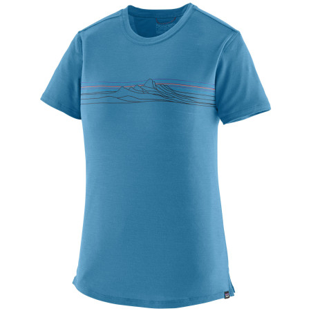 Жіноча футболка Patagonia Women's Capilene Cool Merino Blend Graphic Shirt синій Strata Stripe: Shore Blue