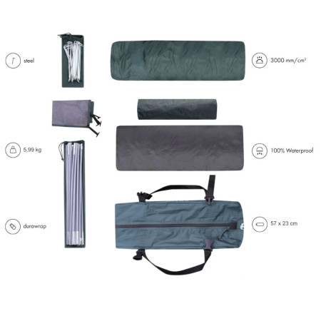 Намет з тамбуром Zulu Dome 3 Black Long