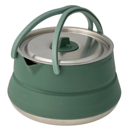 Чайник Sea to Summit Detour Stainless Steel Collapsible Kettle 1.6L срібний/зелений Laurel Wreath Green