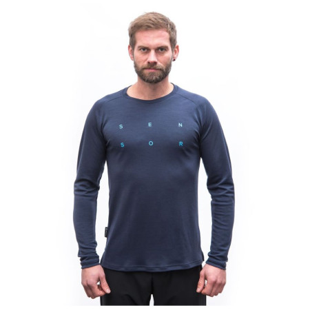 Чоловіча функціональна футболка Sensor Merino Blend Typo deep blue