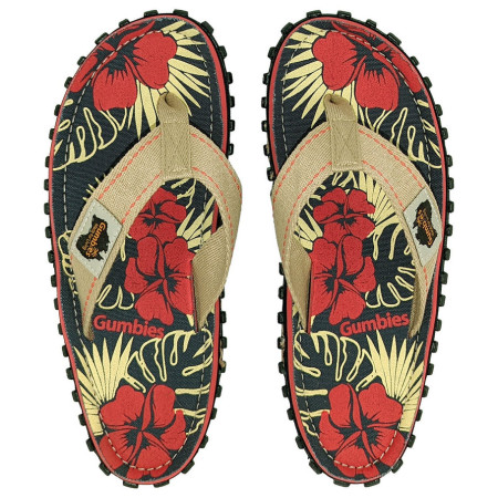 Жіночі шльопанці Gumbies Islander Denim Hibiscus синій/червоний