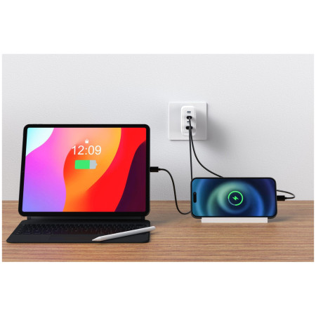 Адаптер Swissten GaN 2X USB-C 100W + 1X USB-C 20W + 1X USB-A 30W
