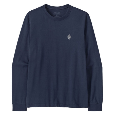 Чоловіча футболка Patagonia M's L/S MW Hut Tripper Skyline T-Shirt синій New Navy