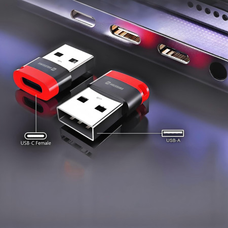 Адаптер Swissten Dataguard With Data Blocking USB-A (Male) / USB-C (Female)