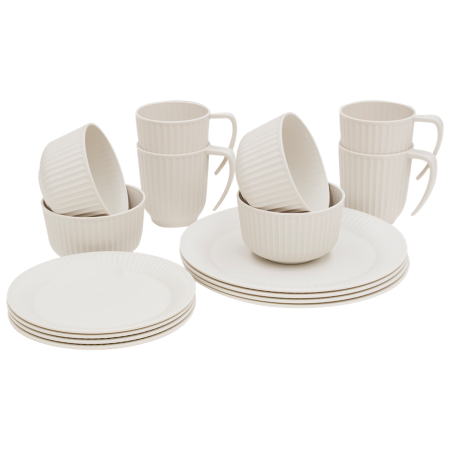 Набір посуду Outwell Delish 4 Person Dinner Set бежевий Sandstone