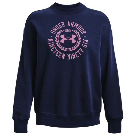 Жіноча толстовка Under Armour Rival Fleece Crest Grp Crew темно-синій