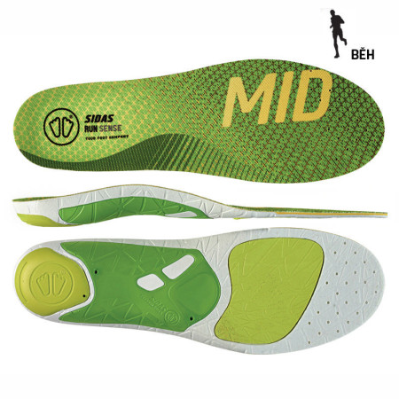 Устілки для взуття Sidas Run 3Feet Sense Mid зелений green
