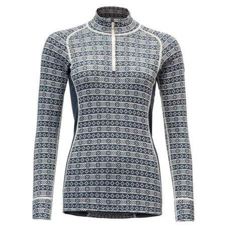 Жіноча функціональна футболка Devold Alnes Woman Half Zip Neck чорний/білий