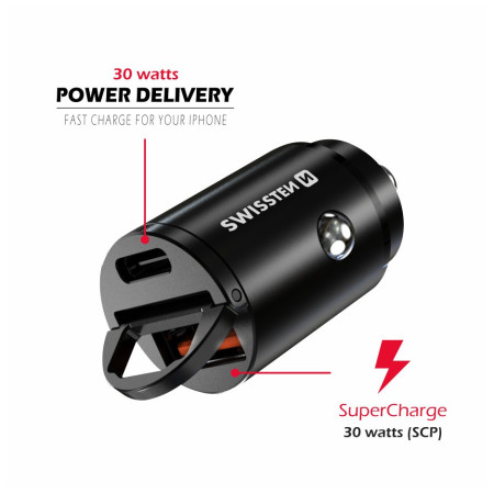 Автомобільний адаптер Swissten Car Charger 30W