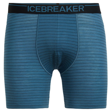 Pánské boxerky Icebreaker Mens Anatomica Long Boxers modrá Thunder/Black/Stripe
