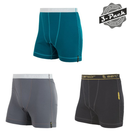 Pánské trenky Sensor Double Face 3-pack černá/šedá černá+safír+šedá