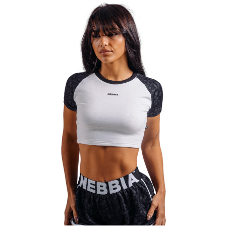 Жіноча футболка Nebbia Crop Top Leopard '97 Primal чорний BLACK LEOPARD