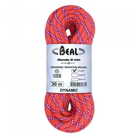 Альпіністська мотузка Beal Rando 8 mm (48 m) помаранчевий ORANGE