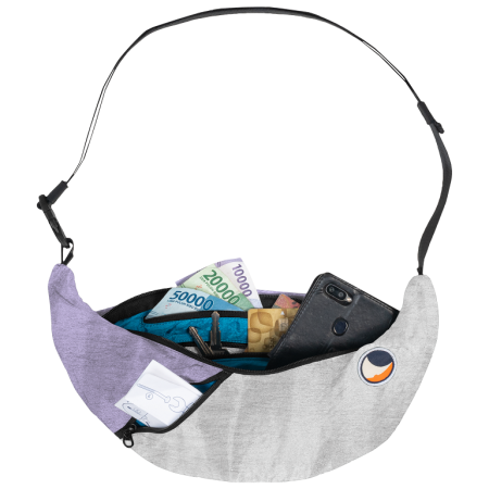 Поясна сумка Ticket to the moon Upcycled Sling Bag сірий/фіолетовий Light Grey / Light Purple