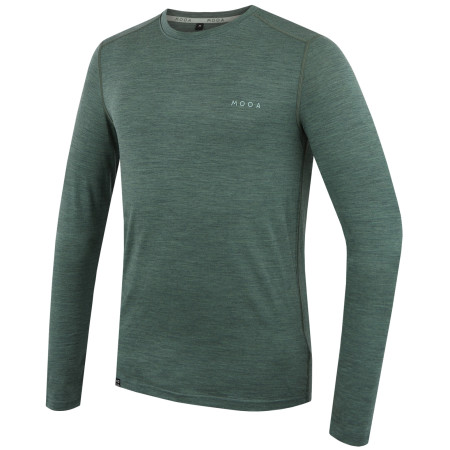 Чоловіча футболка MOOA MerinoSilk 160 long зелений green melange