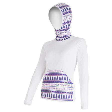 Dámská mikina Sensor Tecnostretch bílá s kapucí bílá