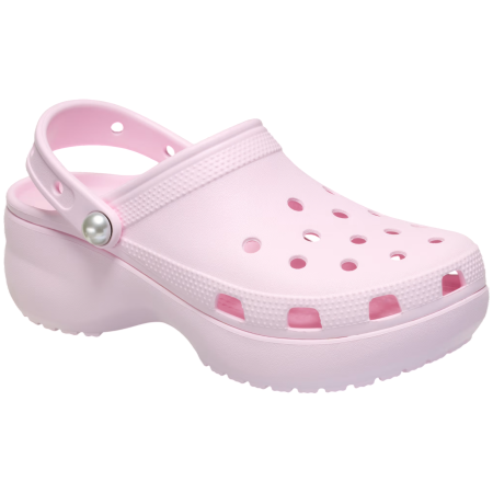 Шльопанці жіночі Crocs Classic Platform Pearl Clog світло-рожевий Pink Milk