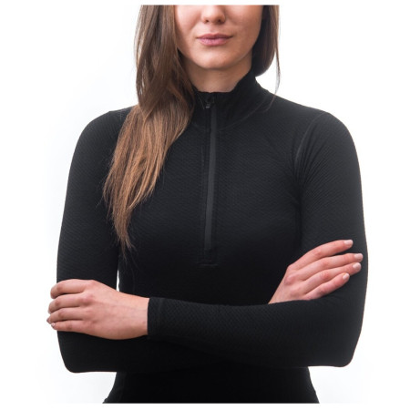 Жіноча функціональна футболка Sensor Merino DF на блискавці