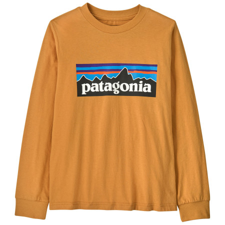 Дитяча футболка Patagonia K's L/S P-6 Logo T-Shirt - Dried Mango помаранчевий Dried Mango