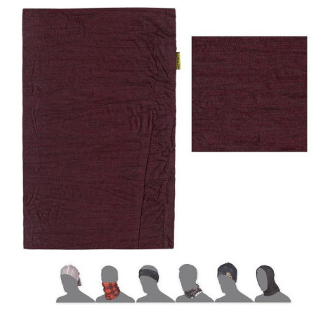 Multifunkční šátek Sensor Merino Air fialová Tm. vínová