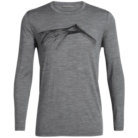 Pánské triko Icebreaker Mens Tech Lite LS Crewe Shear šedá Gritstone HTHR