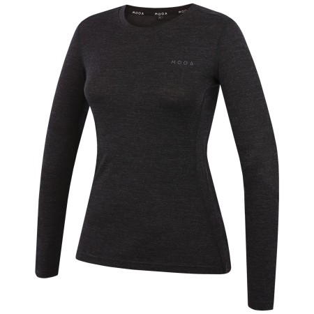 Жіноча футболка MOOA MerinoSilk 160 long чорний black melange