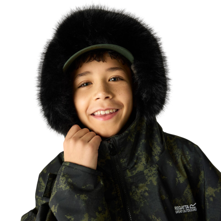 Дитяче водонепроникне пальто Regatta Junior Waterproof Changing Robe Pro Bark Green