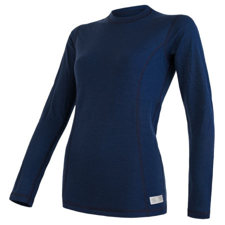 Жіноча функціональна футболка з д. рукавом Sensor Merino DF темно-синій deep blue