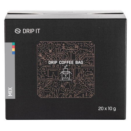 Кава Drip it Mix - Brazil, Nicaragua, Colombia, Ethiopia 20 x 10 g чорний