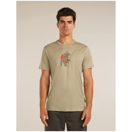 Чоловіча функціональна футболка Icebreaker Merino 150 Tech Lite SS Tee Bear Catch бежевий FLAGSTONE