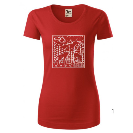 Жіноча футболка České parky Wolfie червоний