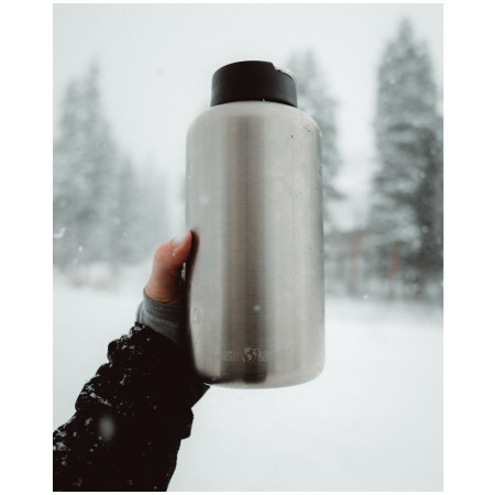Пляшка з нержавіючої сталі Klean Kanteen Wide w/Wide Loop Cap - brushed stainless 1900 ml