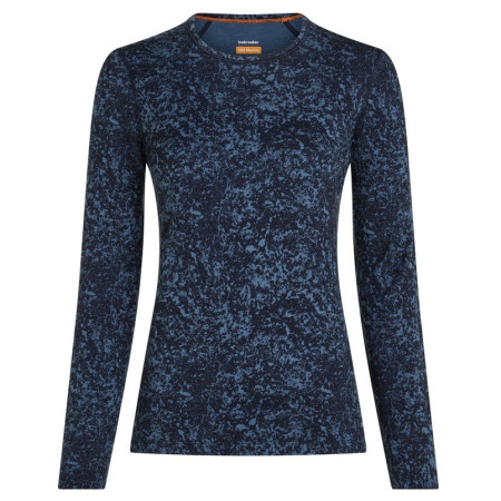 Жіноча функціональна футболка Icebreaker Women M 200 Oasis LS Crewe Moss BloomAOP синій/чорний Midnvy/Dawn/Aop