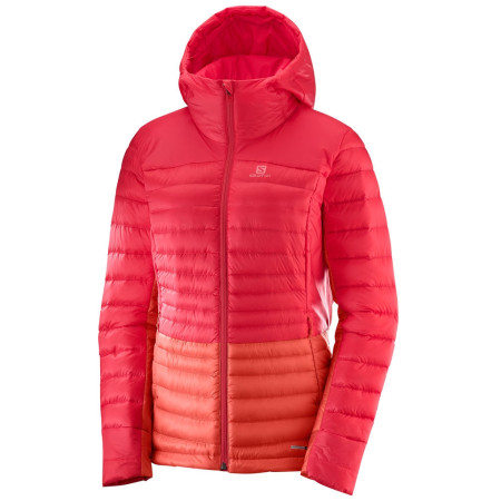 Жіноча пухова куртка Salomon Haloes Down Hoodie W рожевий Hibisc/Dubarry