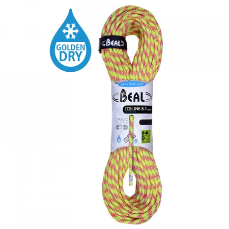 Альпіністська мотузка Beal Ice Line 8,1 mm (50 m) зелений ANIS