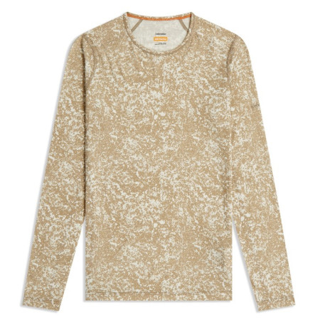 Жіноча функціональна футболка Icebreaker Women M 200 Oasis LS Crewe Moss BloomAOP бежевий/білий Cumin/Undyd/Aop