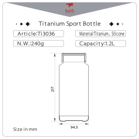 Láhev Keith Titanium Sport Bottle 1,2 l