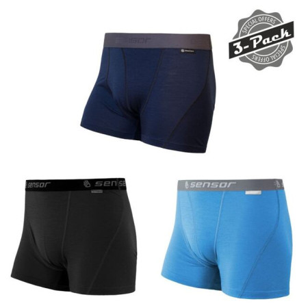 Чоловіча нижня білизна Sensor Merino Active 3 Pack чорний/синій blk/blue/deep blue